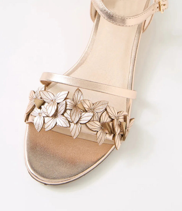 NIZOWI Pale Rose Gold Leather Sandals 4
