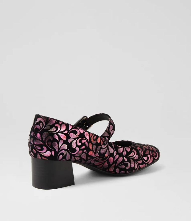 NIZOWI Rose Petal Suede Mary Jane Heels 3