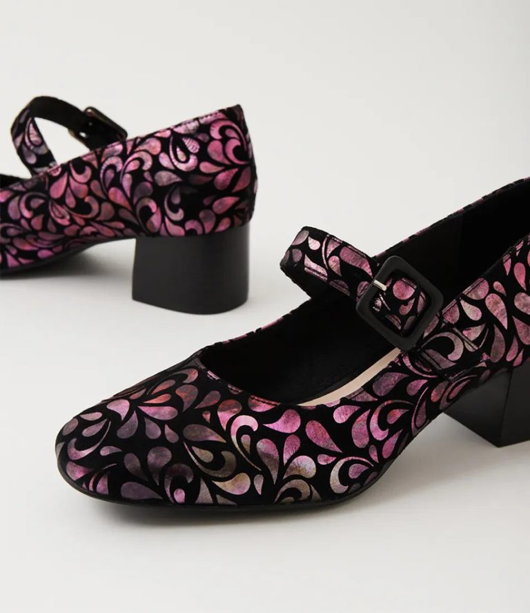 NIZOWI Rose Petal Suede Mary Jane Heels 5