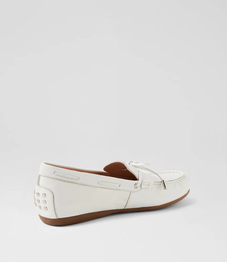 NIZOWI White Leather Flat Shoes 3