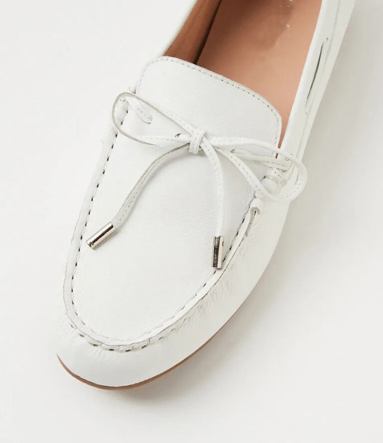 NIZOWI White Leather Flat Shoes 4