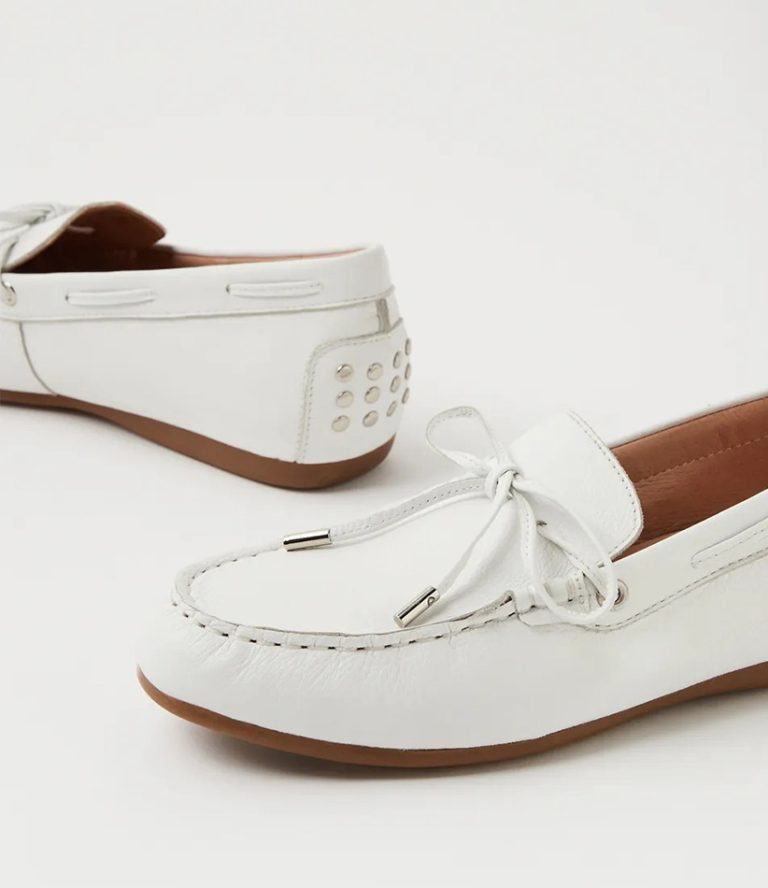 NIZOWI White Leather Flat Shoes 5