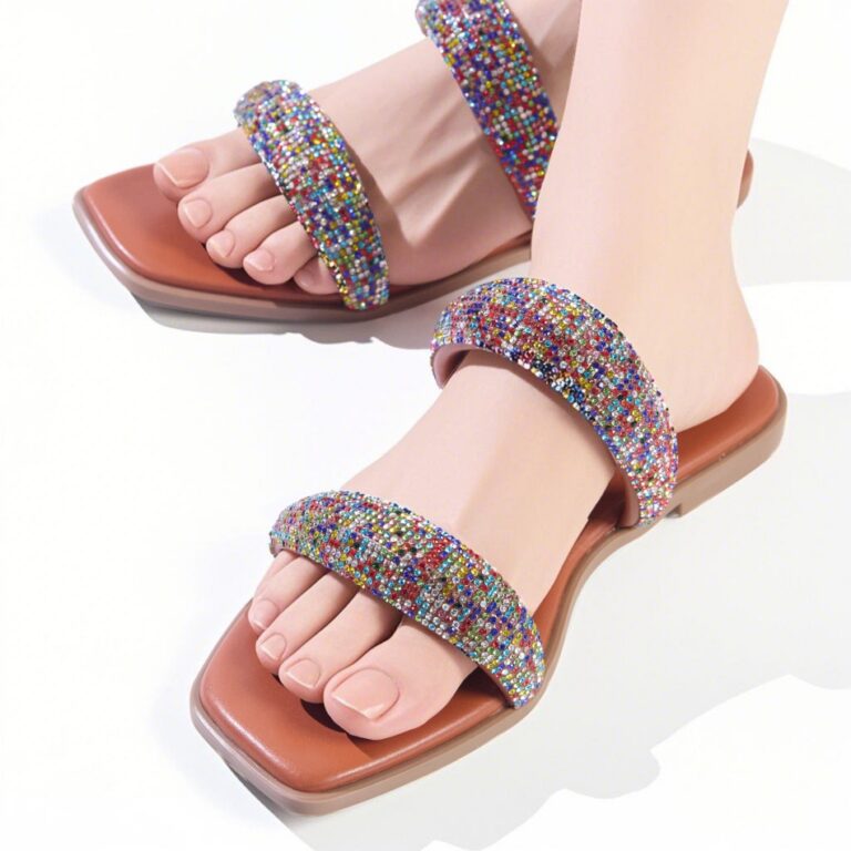 彩色水钻拖鞋