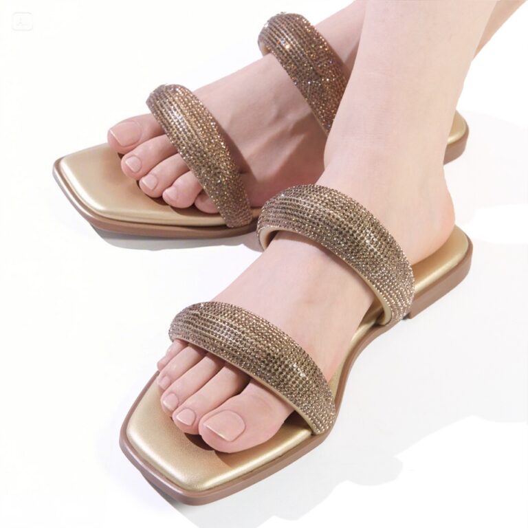 金色水钻拖鞋